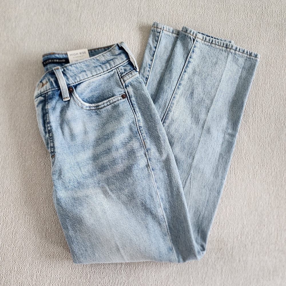 Lucky Brand High Rise Light Blue Straight Leg Jeans